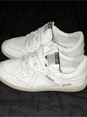 SCHUTZ White Leather Women’s Low-Top Sneakers